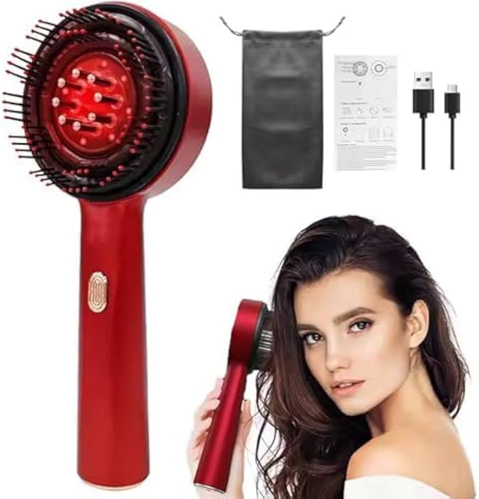 Electric Red-Light Therapy Hair Growth & Scalp Massager Brush