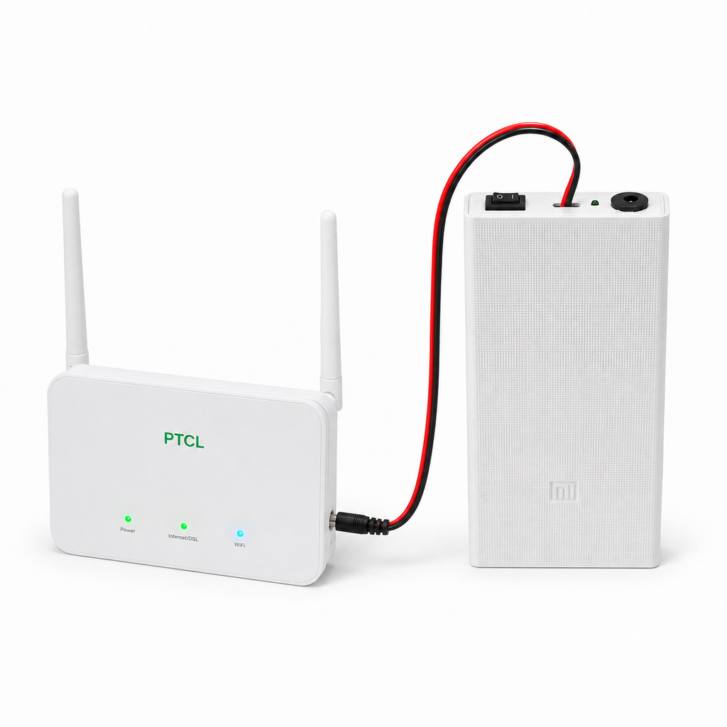 Mi Router Power Bank – 20000mAh 12V UPS Backup for WiFi Router, ONT & Fiber Modem (Load Shedding Backup)